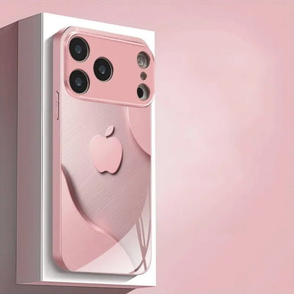 Funda de teléfono de cristal con pintura metálica, color rosa claro de lujo, para iPhone 17 16 15 14 13 12 11 Pro Max Plus 17Air 16E