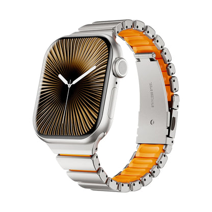 Correa de Acero Inoxidable para Apple Watch Series 10 11 42mm, Correa de Goma para Mujer para Iwatch 9 8 7 41mm 6 5 4 3 2 1 40mm 38mm