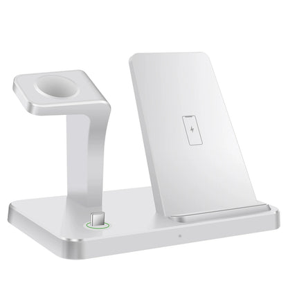 3-in-1 Wireless Charger for iPhone 16, 15, 14, 13, 12 Pro Max, Fast Charging Station for iWatch 10, 9, 8, AirPods 3, Induction Stand