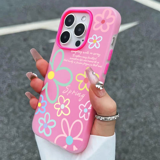 Spring Flower Design Phone Case for iPhone 17 16 Pro Max, Cases for iPhone 17e 16e 11 15 12 13 14 Pro Max Air X XS XR 7 8 Plus