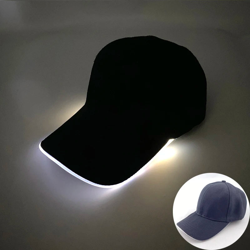 Sombrero fluorescente LED de fibra óptica, gorra de béisbol brillante de neón, suministros de fiesta de baile, sombrero de Rap de hip hop, accesorios de Club, disfraz
