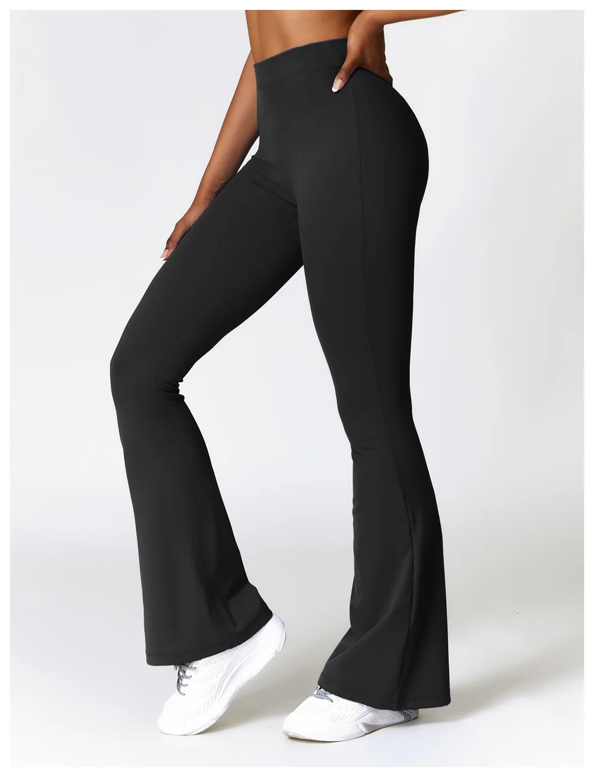 Women's V-shaped Yoga Pants, Flared Leggings, High-Waisted Wide-Leg Pants, Sports Flared Pants for Gym and Fitness, Dance Pants.