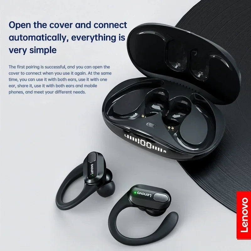 XT80 Wireless Bluetooth 5.3 Earbuds True Wireless Headphones with Mic Button Control Noise Reduction Ear Hooks Waterproof Headphones