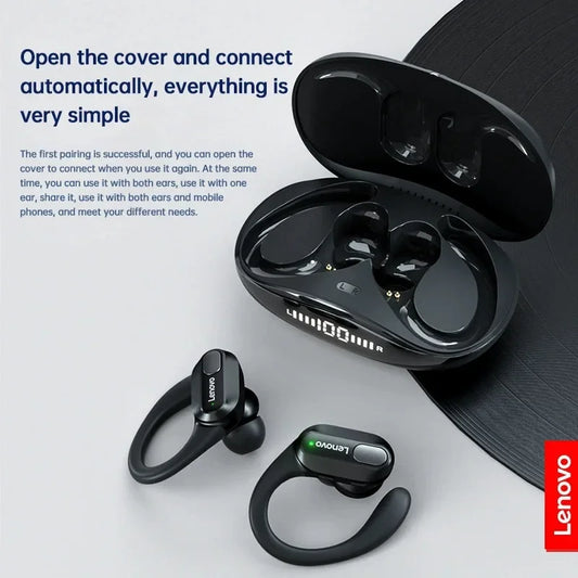 XT80 Wireless Bluetooth 5.3 Earbuds True Wireless Headphones with Mic Button Control Noise Reduction Ear Hooks Waterproof Headphones