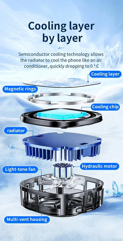 X76 2 en 1 ventilador de refrigeración de radiador móvil magnético 3 velocidades RGB para juego de teléfono PUBG iPhone Samsung Huawei