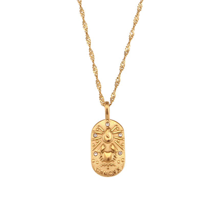 E.B.belle-collar de acero inoxidable con signo del zodiaco para mujer, joyería brillante, constelación, 2024