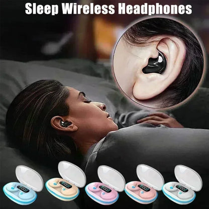 X55 Sleep Headphones, Mini Wireless Earbuds for Work, TWS Bluetooth Stereo Hidden Headphones with Mic, HD Call, Waterproof