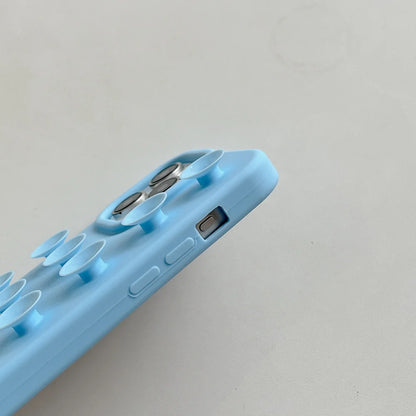 Funda de teléfono de silicona suave con ventosa para iPhone 16 Pro Max 17 13 14 11 12 15 Pro Max Plus antideslizante a prueba de golpes cubierta de Color caramelo