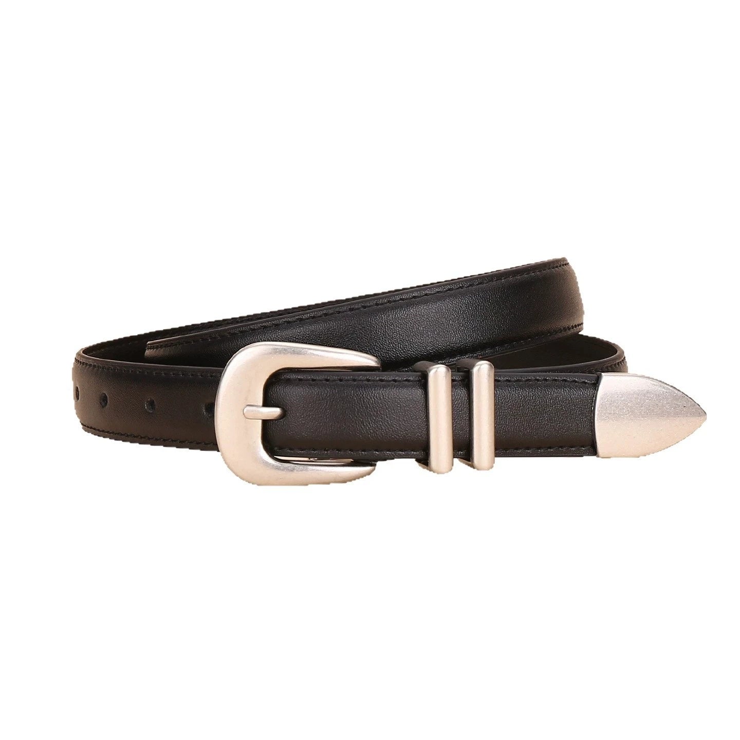Cinturón de cuero genuino de aleación de alta gama para mujer; cinturón de cintura moderno y versátil; cinturón de corsé que combina tendencia