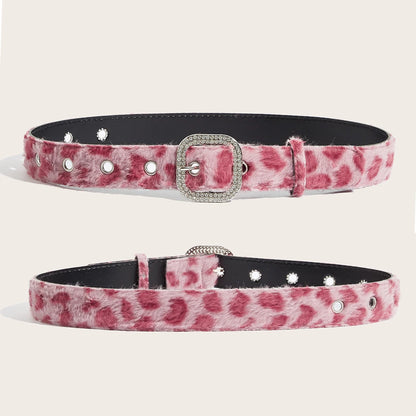 Women's Gothic Y2K Belts, Fashion Artificial Vivid Animal Leather Waistband, Hip Hop Punk Accessories, Pink Denim Waistband for Winter.