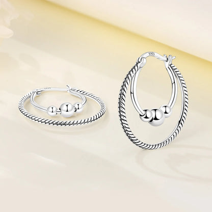 Pendientes de aro de bambú para mujer, de Plata de Ley 925 originales, con bonito Panda, joyería fina, regalos de fiesta de cumpleaños