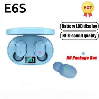 E6S TWS Bluetooth Wireless Headphones Bluetooth Earphones Wireless Earbuds Noise Cancelling Headphones with Microphone