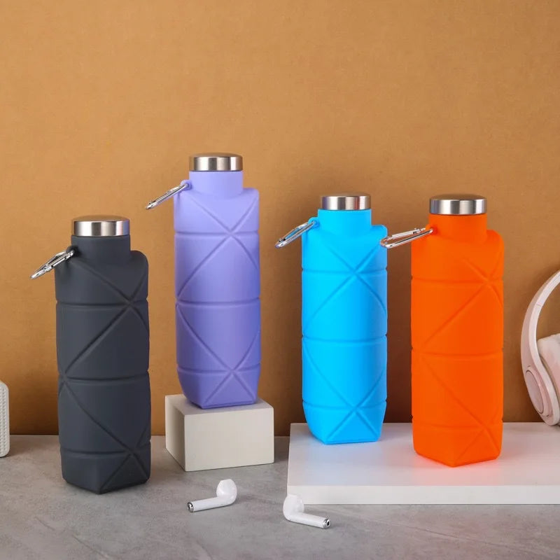 Botella de agua blanda de 700ML, cubo para correr, Gourde, botella de agua de silicona para correr, matraz blando YDSH05