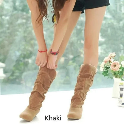 Botas de nieve de tubo medio para mujer, zapatos de mujer de talla grande con gancho de hilo de algodón hueco, encaje esmerilado, novedad.