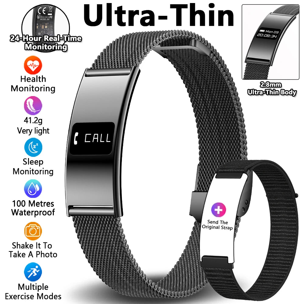 Pulsera inteligente para hombres y mujeres, Monitor de ritmo cardíaco durante el sueño, banda inteligente de salud, rastreador de actividad/deporte resistente al agua, reloj inteligente para Android iOS