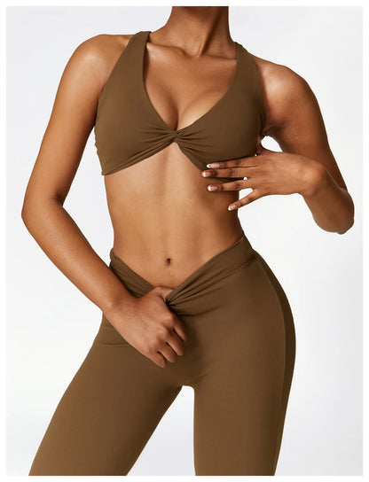 Women's V-shaped Yoga Pants, Flared Leggings, High-Waisted Wide-Leg Pants, Sports Flared Pants for Gym and Fitness, Dance Pants.