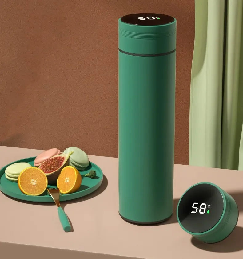 Taza Termo con pantalla de temperatura de 500ML, botella Termo dividida de acero inoxidable, taza aislada al vacío para exteriores, regalo del Día del Padre