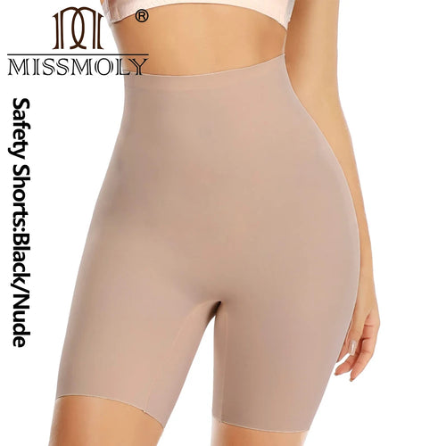 MISS MOLY-pantalones cortos de seguridad de cintura alta para mujer, bragas sólidas con Control de barriga, moldeador de cintura adelgazante, ropa interior femenina de cuerpo liso