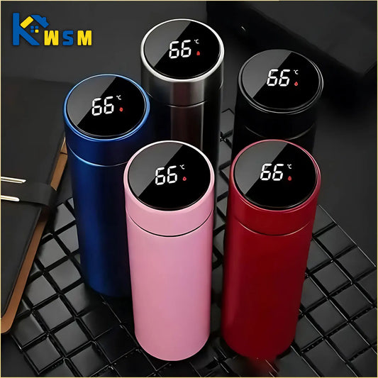 500ML Temperature Display Thermos Mug, Stainless Steel Divided Thermos Bottle, Outdoor Vacuum Insulated Cup, Father's Day Gift