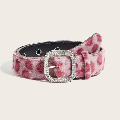 Women's Gothic Y2K Belts, Fashion Artificial Vivid Animal Leather Waistband, Hip Hop Punk Accessories, Pink Denim Waistband for Winter.