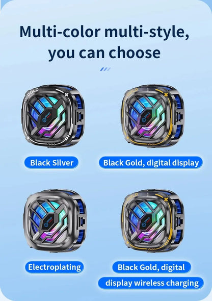 X76 2 en 1 ventilador de refrigeración de radiador móvil magnético 3 velocidades RGB para juego de teléfono PUBG iPhone Samsung Huawei