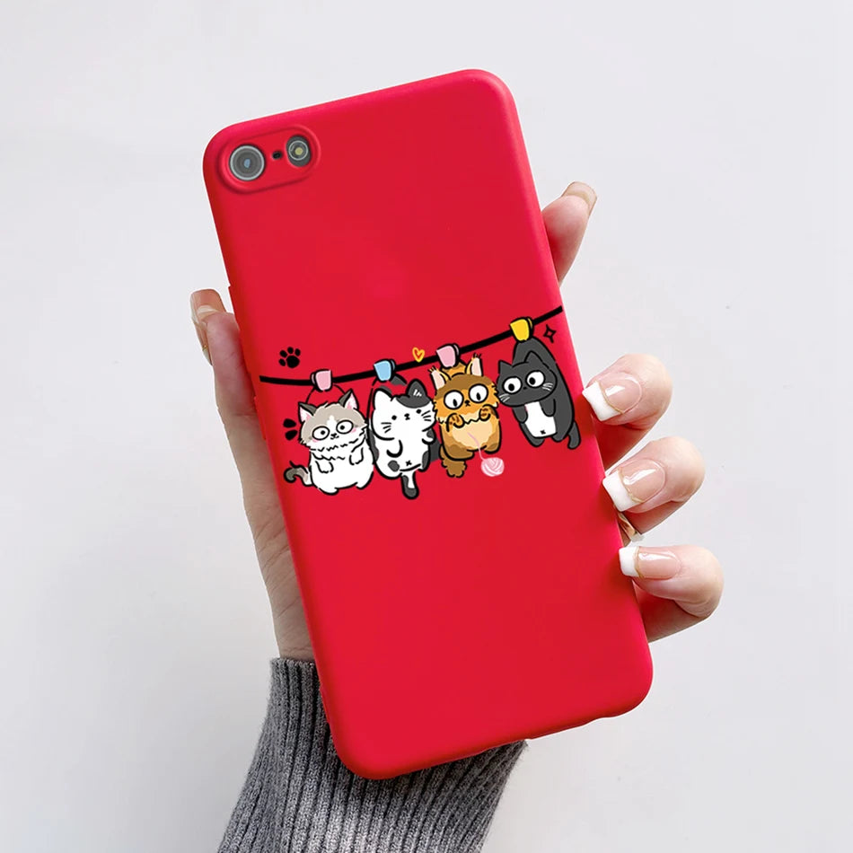For iPhone 5 5S Case Cute Bear Cartoon Frog Painted Soft Cover For iPhone SE 2016 2020 2022 SE2 Silicone Phone Case Coque Funda
