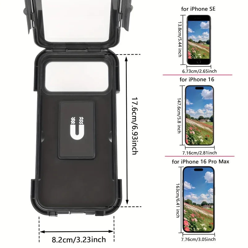 Waterproof motorcycle cell phone holder, universal bicycle, 360° rotating GPS phone holder