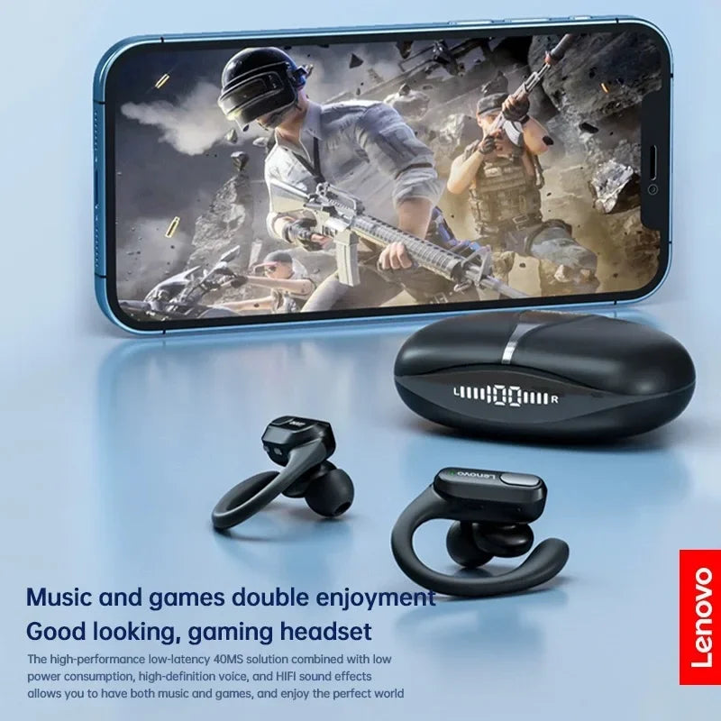 XT80 Wireless Bluetooth 5.3 Earbuds True Wireless Headphones with Mic Button Control Noise Reduction Ear Hooks Waterproof Headphones
