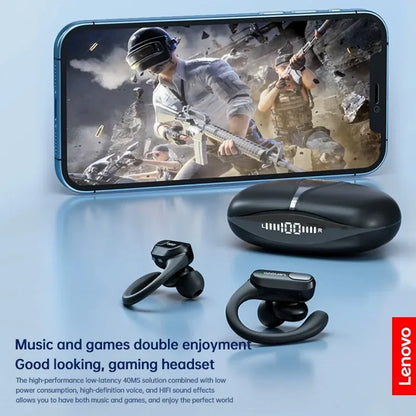 XT80 Wireless Bluetooth 5.3 Earbuds True Wireless Headphones with Mic Button Control Noise Reduction Ear Hooks Waterproof Headphones