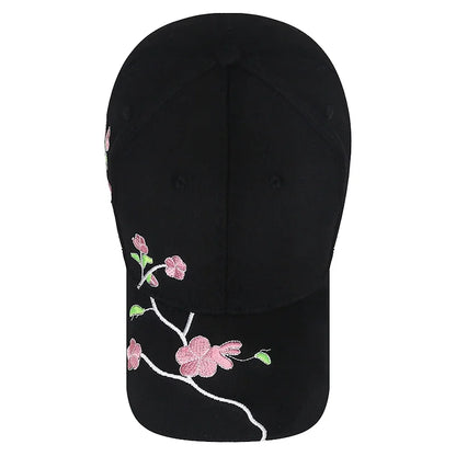 Nueva tendencia nacional gorra de pico de pato sombrero para el sol primavera y otoño bordado de flor de ciruelo estilo nacional gorra de béisbol de ala curva