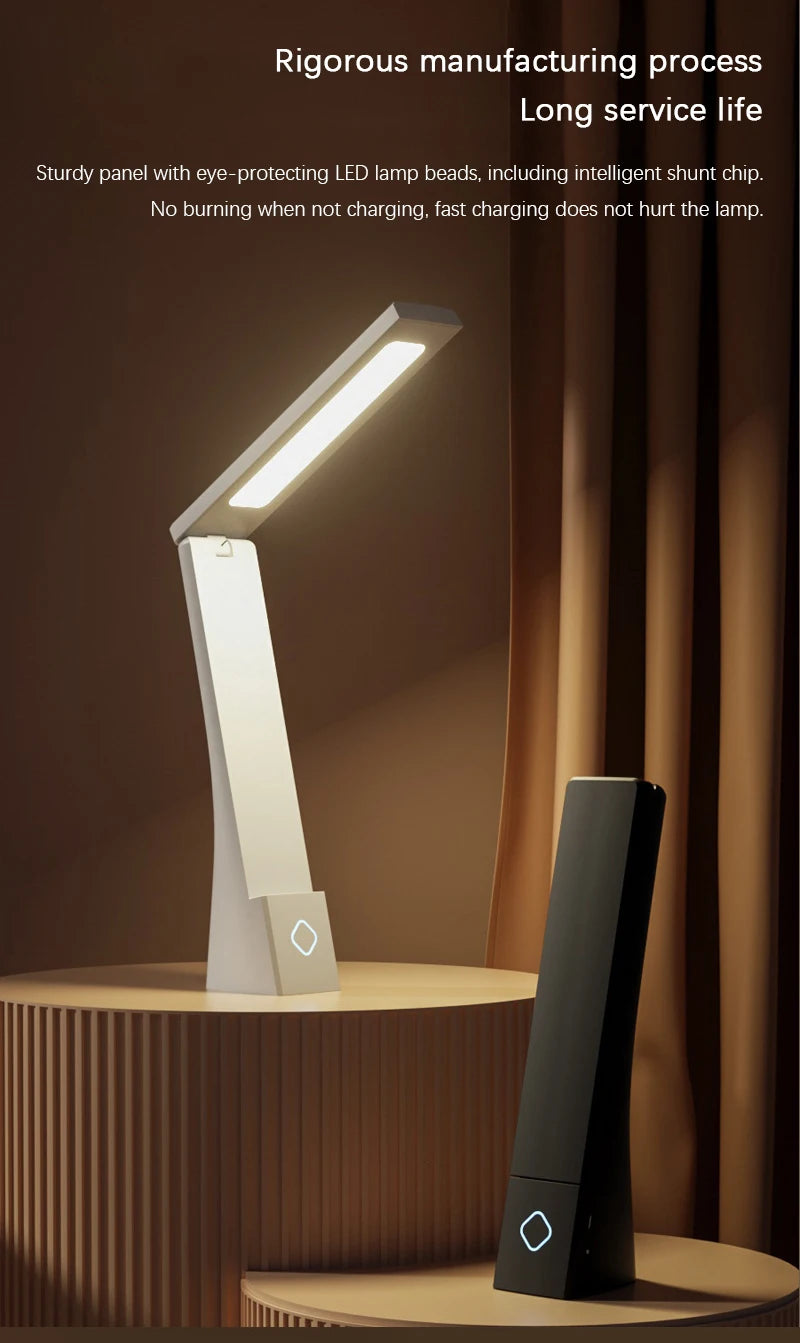 Lámpara de escritorio Led, luces de mesa plegables con carga y taponamiento, protección ocular, lámpara de escritorio de aprendizaje, accesorio de iluminación para dormitorio y mesita de noche