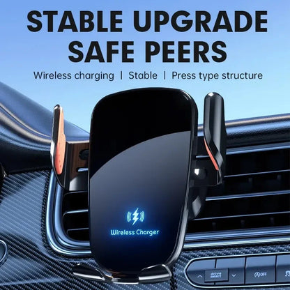 UYUXIO cargador de coche inalámbrico salida de aire soporte de teléfono de carga rápida en el coche para iPhone 16 Pro Max 15 14 12 13 teléfonos Samsung Android
