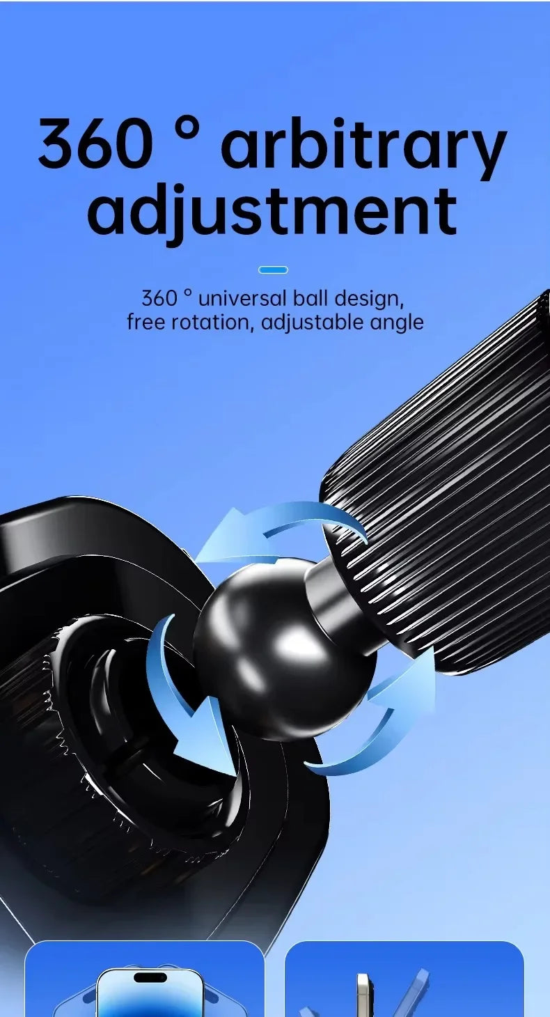 UYUXIO cargador de coche inalámbrico salida de aire soporte de teléfono de carga rápida en el coche para iPhone 16 Pro Max 15 14 12 13 teléfonos Samsung Android