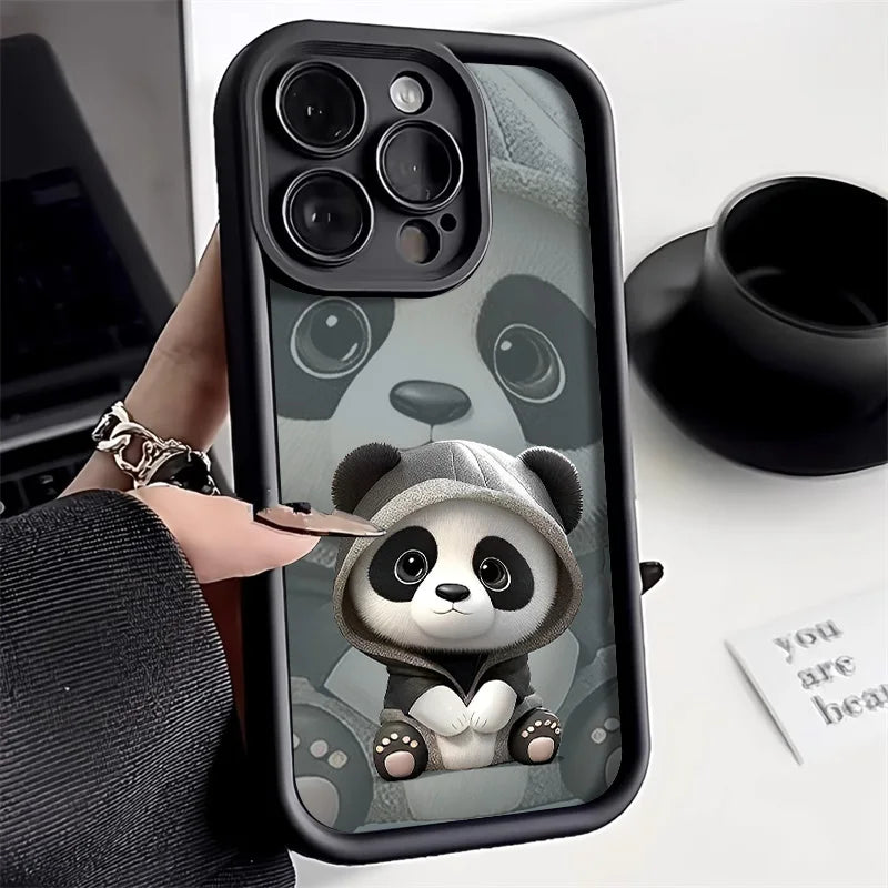 Soft TPU Panda Case for iPhone 15 Pro Max, Cases for iPhone 16 17 Air 13 14 11 12 16E 7 8 Plus SE 17promax 16promax