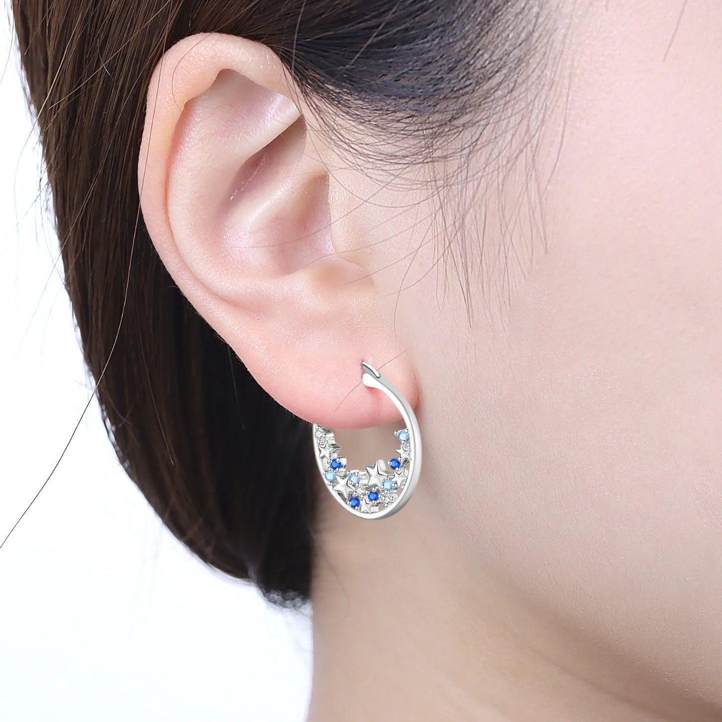 Pendientes de aro de bambú para mujer, de Plata de Ley 925 originales, con bonito Panda, joyería fina, regalos de fiesta de cumpleaños