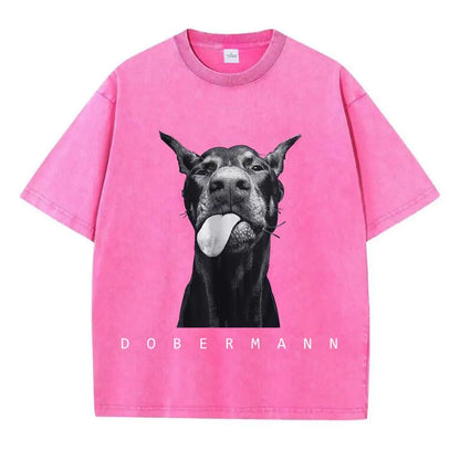 Camisetas lavadas de algodón para mujer, , manga corta y cuello redondo