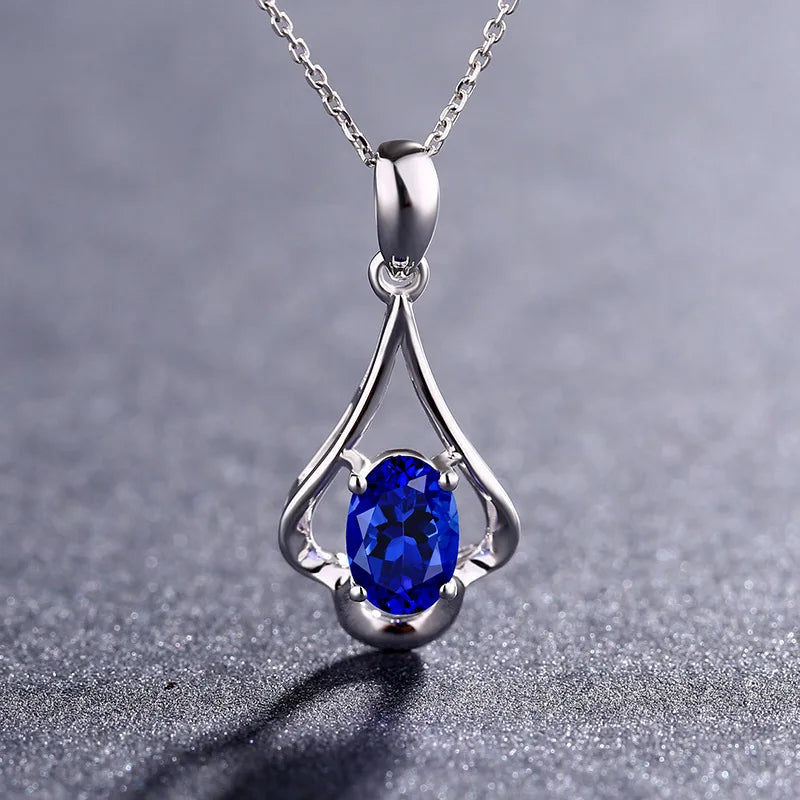 Collar Retro de plata 925, joyería con forma ovalada, colgante de piedras preciosas de rubí, accesorios para mujer, regalo de fiesta de promesa de compromiso de boda