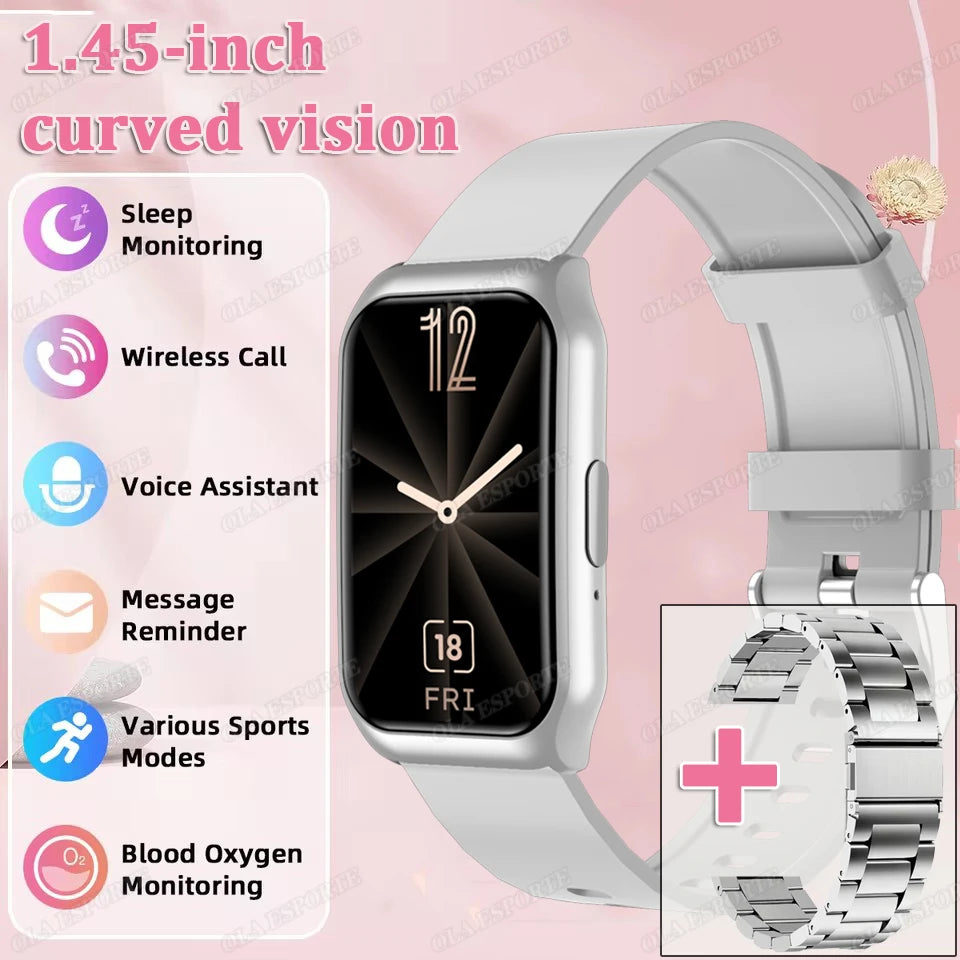 Para mujeres hombres reloj inteligente pantalla AMOLED salud monitoreo del ritmo cardíaco Bluetooth llamada IP68 impermeable deporte al aire libre pulsera inteligente