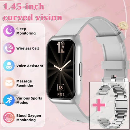 Para mujeres hombres reloj inteligente pantalla AMOLED salud monitoreo del ritmo cardíaco Bluetooth llamada IP68 impermeable deporte al aire libre pulsera inteligente
