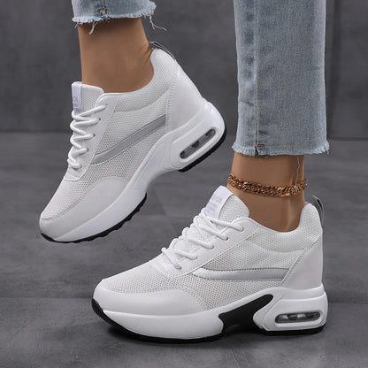 Fashion Platform Women's Shoes, Invisible Height Increasing Casual Shoes, Breathable Air Cushion Walking Travel Shoes