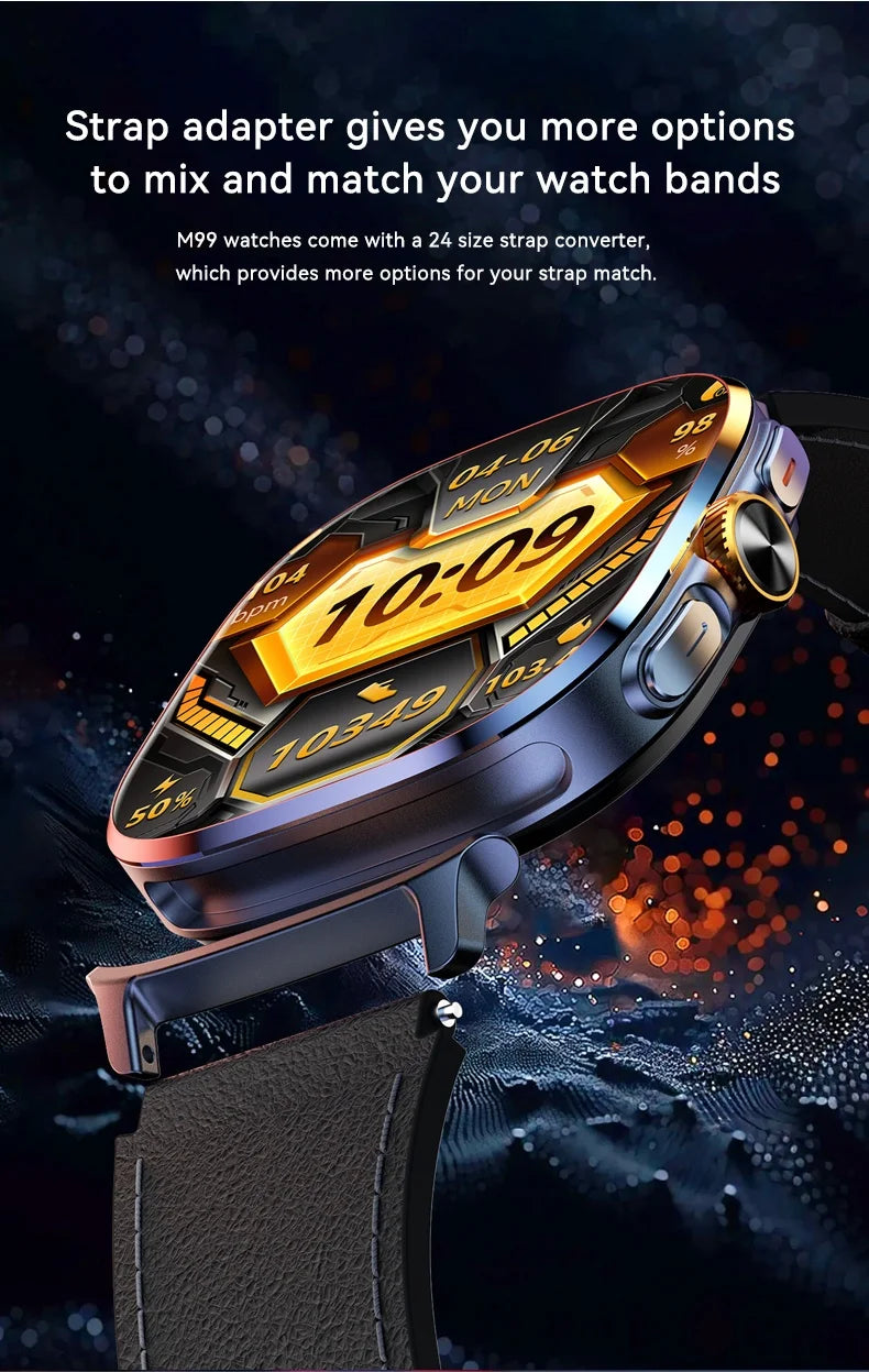 Smartwatch M99 5G with 2.4-inch AMOLED display and 900W rotating camera, with WIFI, GPS, compass, NFC, and Bluetooth. Smartwatch for men and women. ⌚📱✨