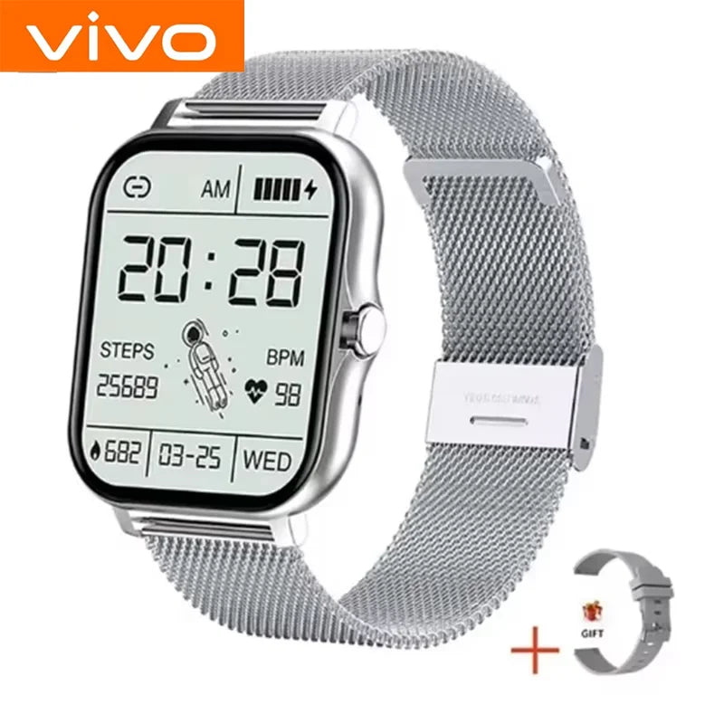 VIVO Smartwatch for Android and iPhone, 2.01-inch HD Screen, Answer and Make Calls, Message Preview, Sports Modes, Customizable Watch Face, Weather Forecast