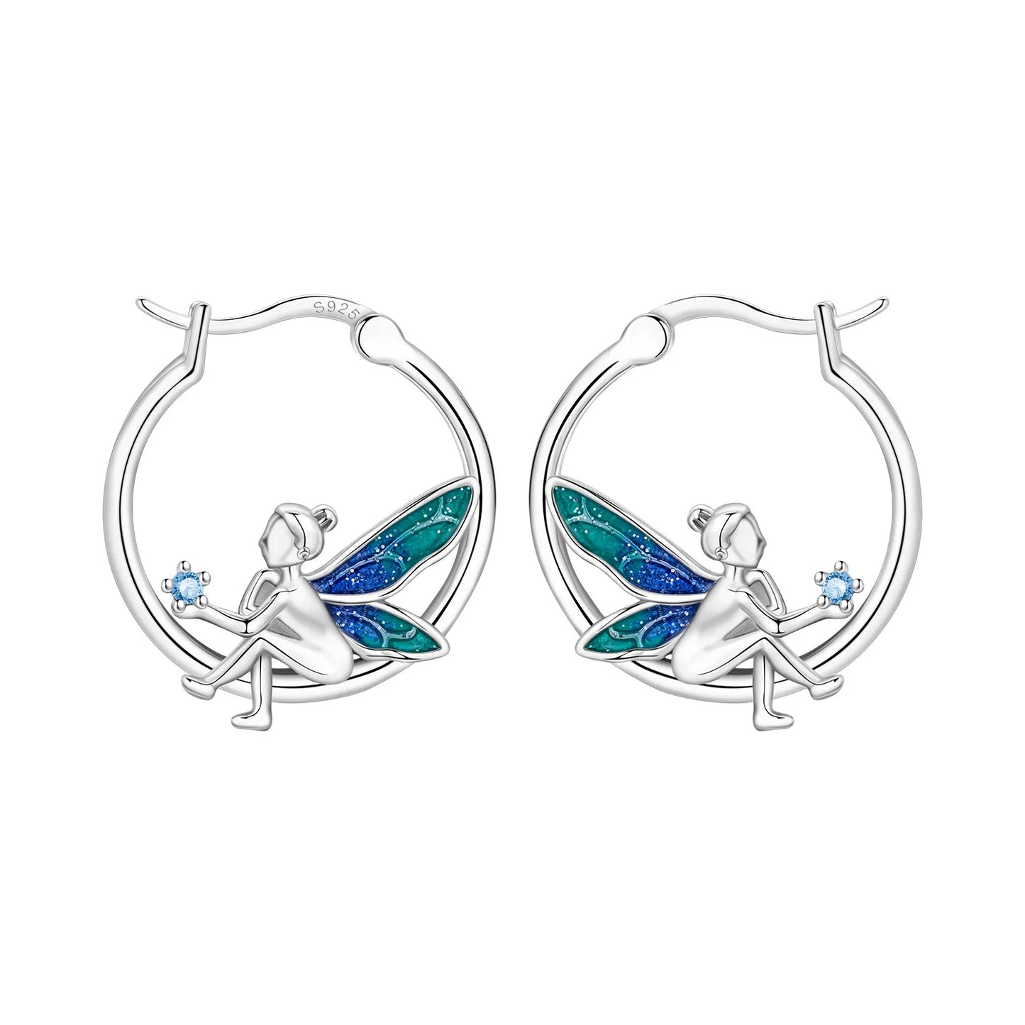Pendientes de aro de bambú para mujer, de Plata de Ley 925 originales, con bonito Panda, joyería fina, regalos de fiesta de cumpleaños