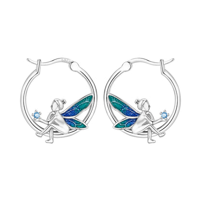Pendientes de aro de bambú para mujer, de Plata de Ley 925 originales, con bonito Panda, joyería fina, regalos de fiesta de cumpleaños