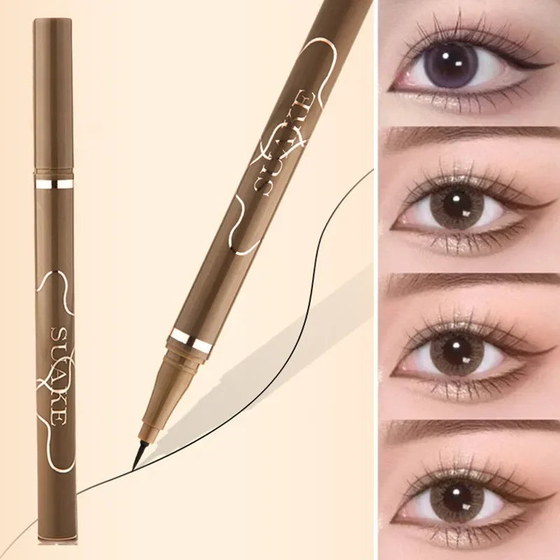 Regalos navideños para niñas, lápiz delineador de ojos suave y muy fino, lápiz delineador de ojos resistente al agua de secado rápido de larga duración, adecuado para principiantes