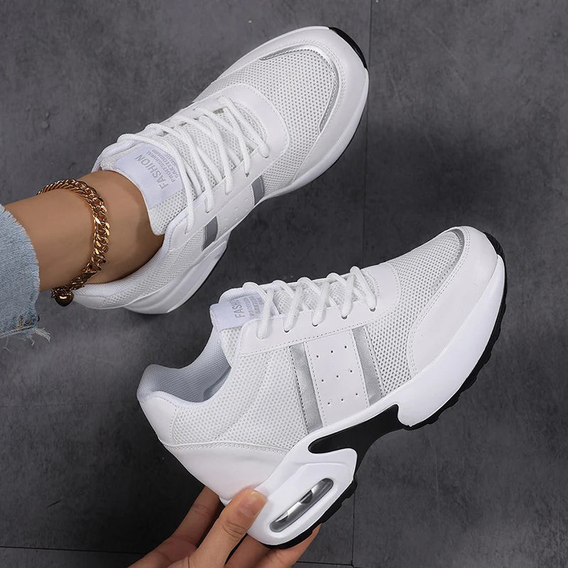 Fashion Platform Women's Shoes, Invisible Height Increasing Casual Shoes, Breathable Air Cushion Walking Travel Shoes