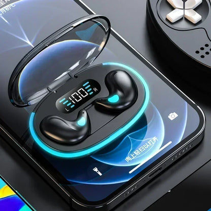 X55 Sleep Headphones, Mini Wireless Earbuds for Work, TWS Bluetooth Stereo Hidden Headphones with Mic, HD Call, Waterproof