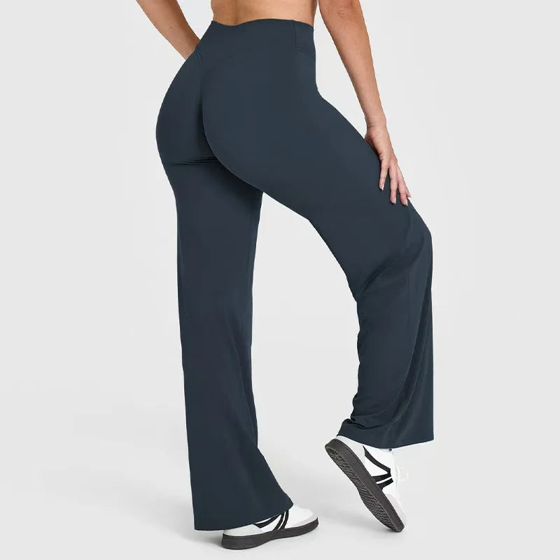 Women's High Waisted Straight Leg Yoga Pants, Naked Feeling, Butt Lift, Loose Fit, Workout Pants, Slimming Gym Pants
