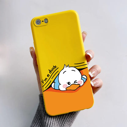 For iPhone 5 5S Case Cute Bear Cartoon Frog Painted Soft Cover For iPhone SE 2016 2020 2022 SE2 Silicone Phone Case Coque Funda
