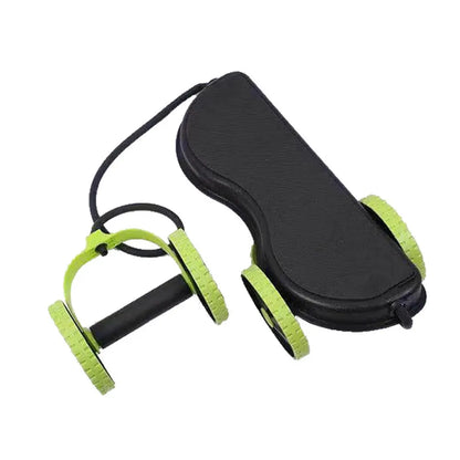 Equipo de ejercicio multifuncional Abdominal, rueda de doble rodillo con bandas de resistencia, estera para rodilla, tren de adelgazamiento de cintura, gimnasio en casa